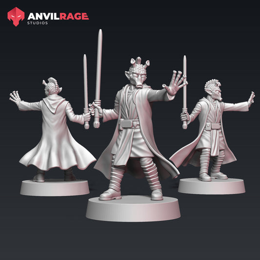 Rodian Master | Anvilrage Galactic SciFi Miniatures 32mm 1/47 Legion Scale Role Playing Miniatures