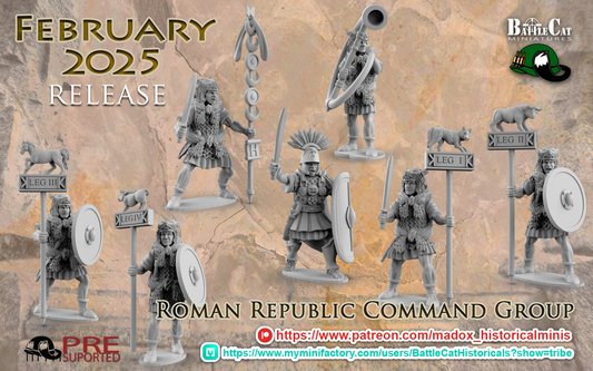 Republican Roman Command and HQ| Battlecat 28mm Historical Wargaming Miniatures Role Playing Miniatures