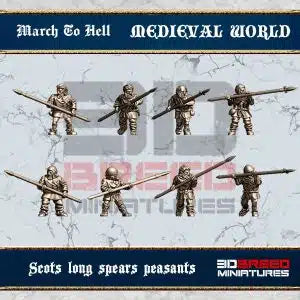 Medieval Scots Pike Peasants | 3DBreed 15mm Wargaming Miniatures Role Playing Miniatures