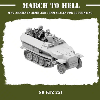 WW2 GERMAN ARMY (WEHRMACHT) SD KFZ 251 | 3DBreed 15mm Wargaming Miniatures