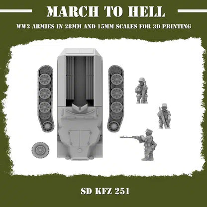 WW2 GERMAN ARMY (WEHRMACHT) SD KFZ 251 | 3DBreed 15mm Wargaming Miniatures