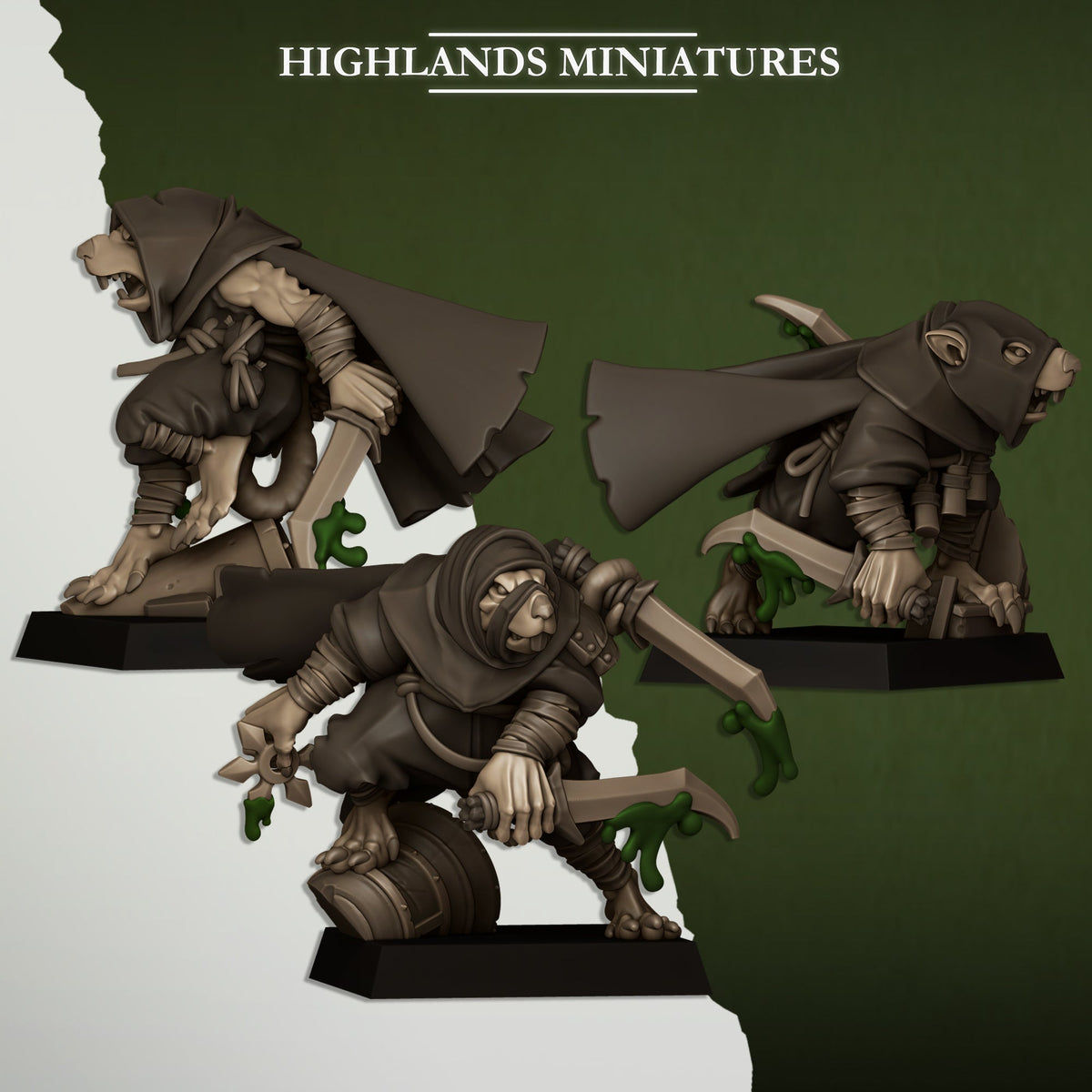Vermin Assassins | Highlands Miniatures 28/32mm Fantasy Wargaming Miniatures Role Playing Miniatures