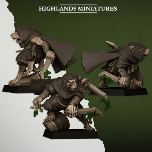 Vermin Assassins | Highlands Miniatures 28/32mm Fantasy Wargaming Miniatures Role Playing Miniatures