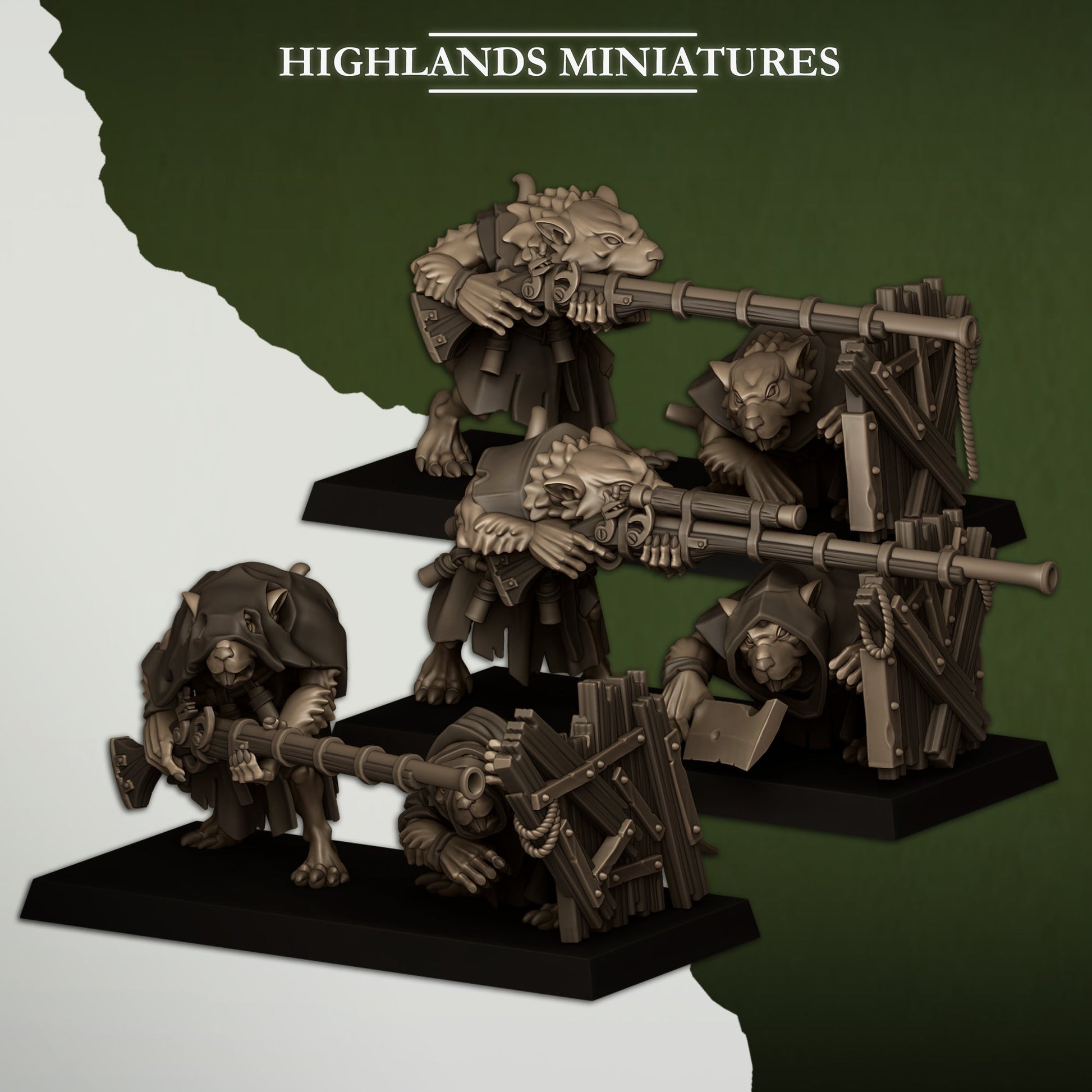 Vermin Shooter Teams | Highlands Miniatures 28/32mm Fantasy Wargaming Miniatures Role Playing Miniatures