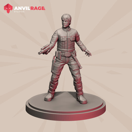 Commander Luke | Anvilrage Galactic SciFi Miniatures Shatter Scale Role Playing Miniatures