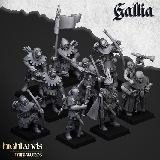 Kingdom of Gallia Robin Hood and Sherwood Archers | Highlands Miniatures 28/32mm Fantasy Wargaming Miniatures Role