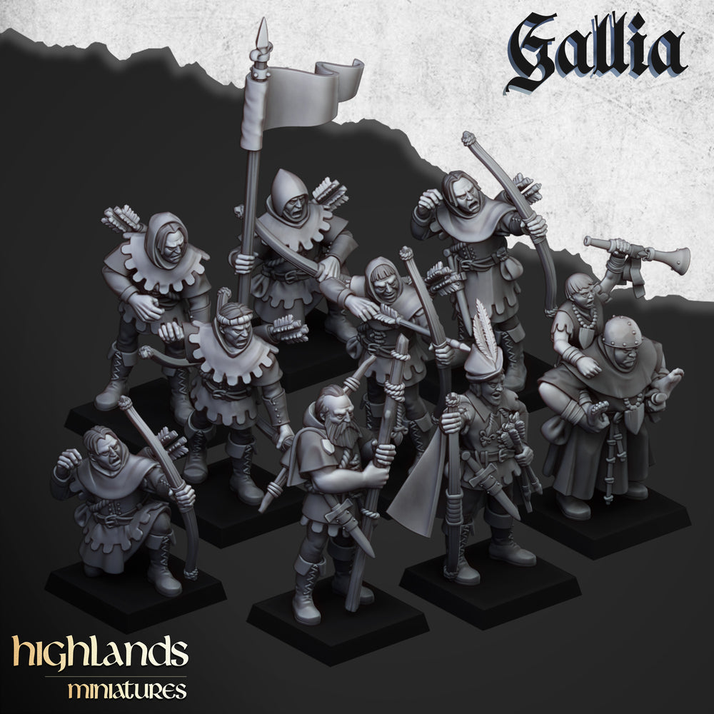 Kingdom of Gallia Robin Hood and Sherwood Archers | Highlands Miniatures 28/32mm Fantasy Wargaming Miniatures