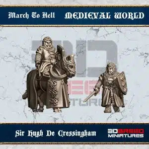 Medieval English Sir Hugh de Cressingham | 3DBreed 15mm Wargaming Miniatures