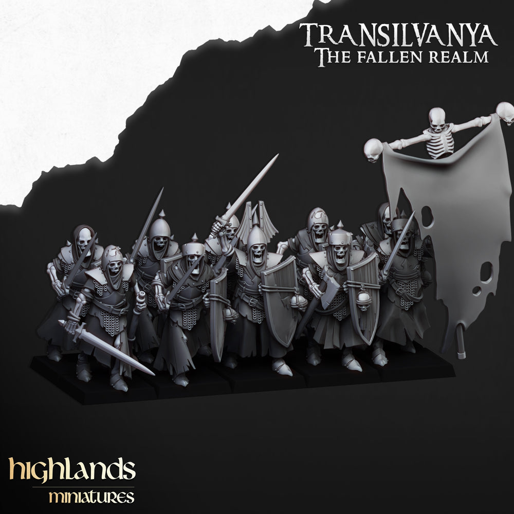 Transilvanya Skeletal Guard | Highlands Miniatures 28/32mm Fantasy Wargaming Miniatures