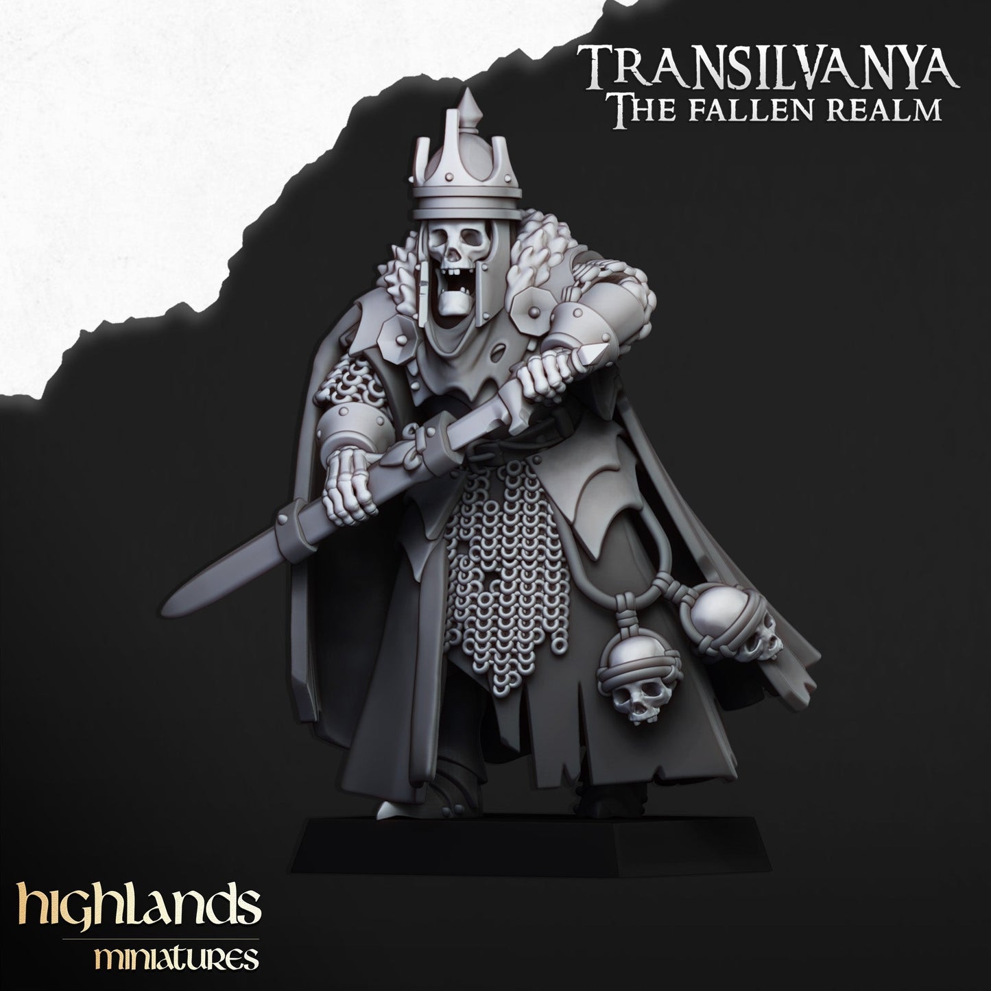 Transilvanya Undead King | Highlands Miniatures 28/32mm Fantasy Wargaming Miniatures Role Playing Miniatures