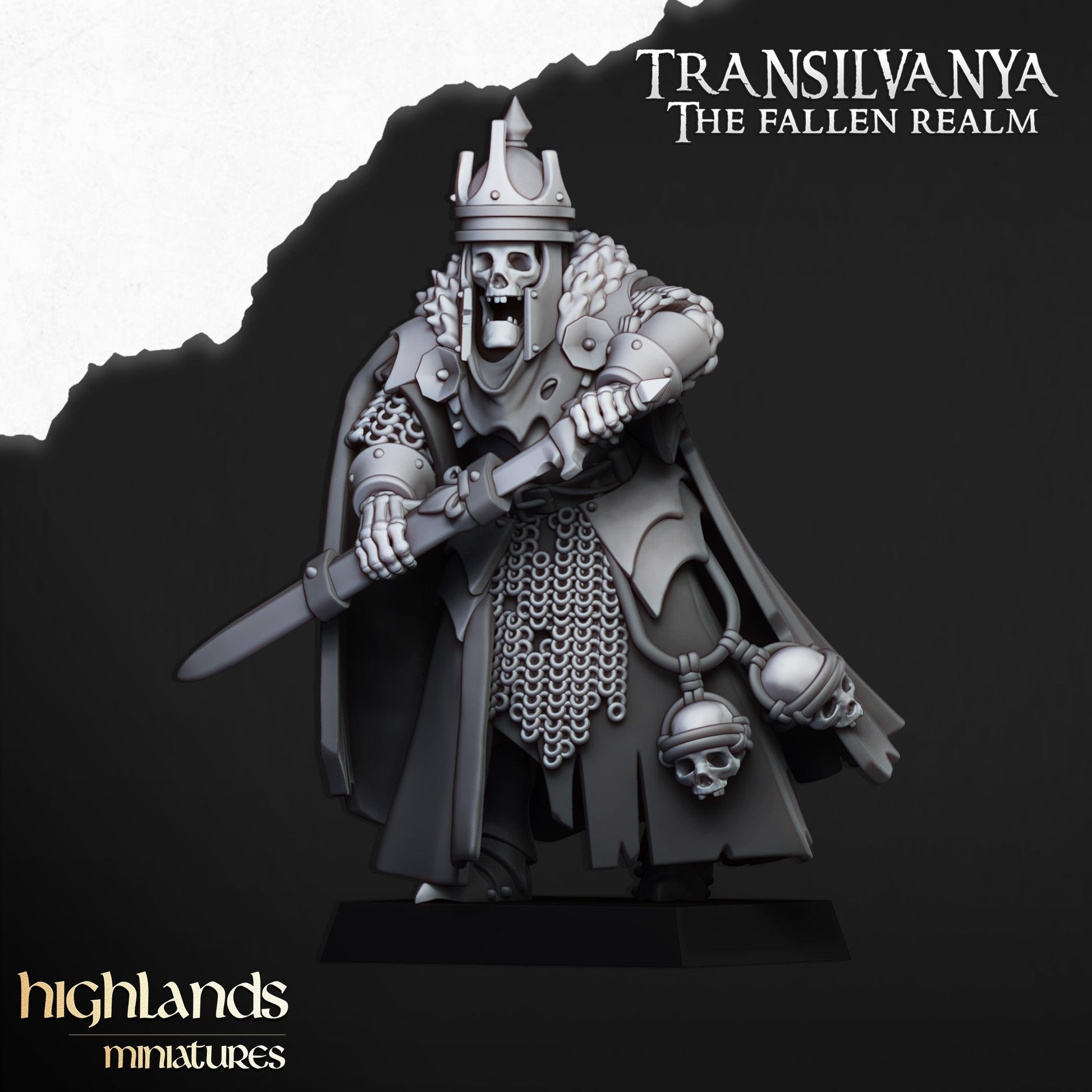 Transilvanya Undead King | Highlands Miniatures 28/32mm Fantasy Wargaming Miniatures Role Playing Miniatures