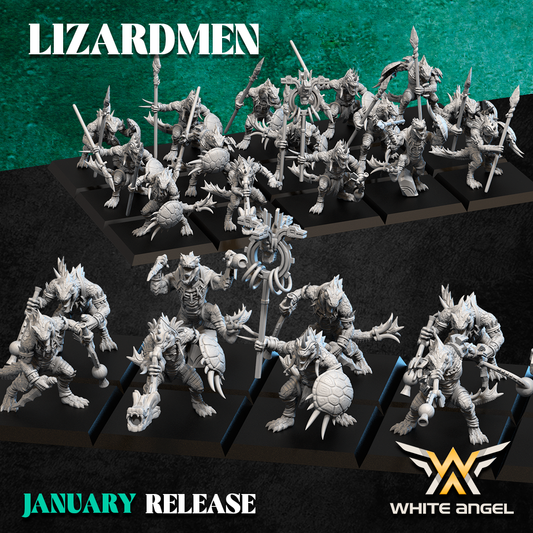 Lizardmen Skirmishers | White Angel 28/32mm Fantasy Wargaming Miniatures