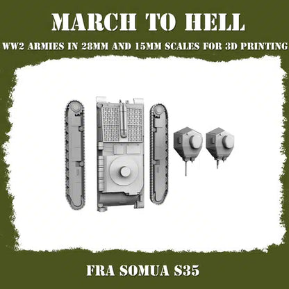 WW2 FRENCH ARMY SOMUA S35 | 3DBreed 15mm Wargaming Miniatures