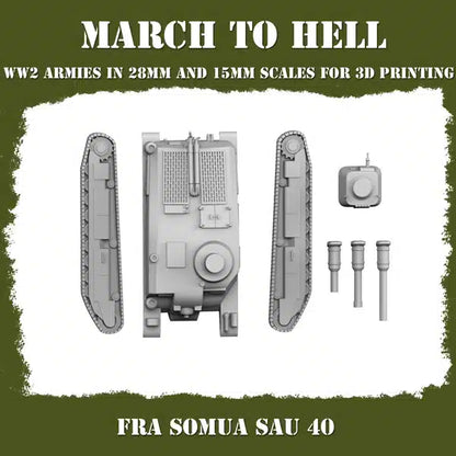 WW2 FRENCH ARMY SOMUA SAU 40 | 3DBreed 15mm Wargaming Miniatures