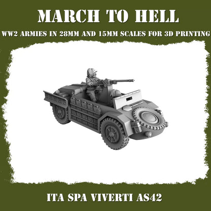 WW2 ITALIAN ARMY (BERSAGLIERI) SPA VIVERTI AS 42 | 3DBreed 15mm Wargaming Miniatures