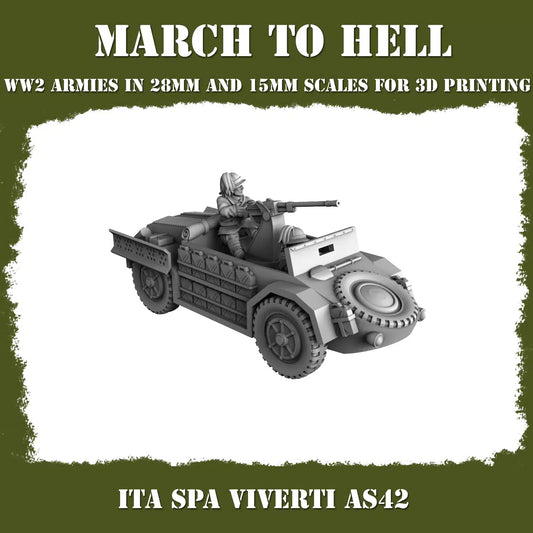 WW2 ITALIAN ARMY (BERSAGLIERI) SPA VIVERTI AS 42 | 3DBreed 15mm Wargaming Miniatures