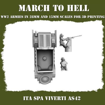 WW2 ITALIAN ARMY (BERSAGLIERI) SPA VIVERTI AS 42 | 3DBreed 15mm Wargaming Miniatures