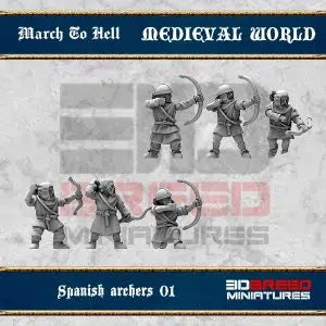 Medieval Spanish Archers | 3DBreed 15mm Wargaming Miniatures Role Playing Miniatures