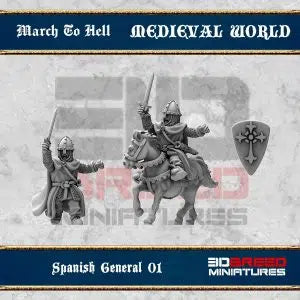 Medieval Spanish General | 3DBreed 15mm Wargaming Miniatures Role Playing Miniatures