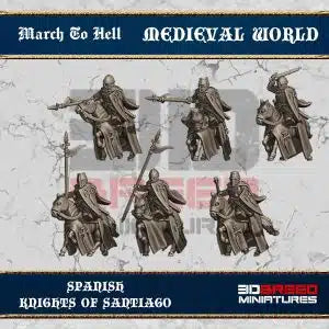 Medieval Spanish Knights of Santiago | 3DBreed 15mm Wargaming Miniatures Role Playing Miniatures