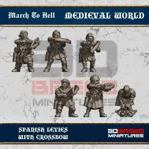 Medieval Spanish Crossbow Levies | 3DBreed 15mm Wargaming Miniatures Role Playing Miniatures