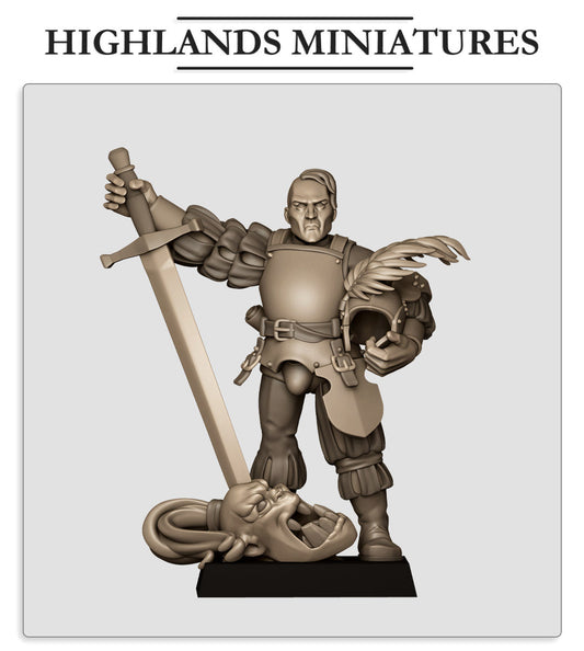 Sunland Captain 3 | Highlands Miniatures 28/32mm Fantasy Wargaming Miniatures Role Playing Miniatures