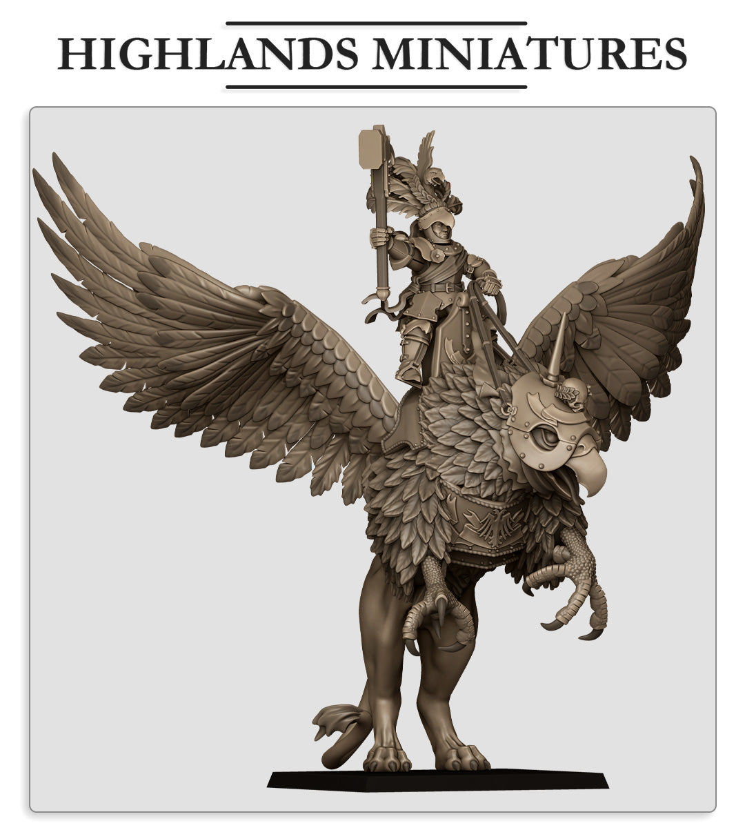 Sunland Emperor on Griffon | Highlands Miniatures 28/32mm Fantasy Wargaming Miniatures Role Playing Miniatures