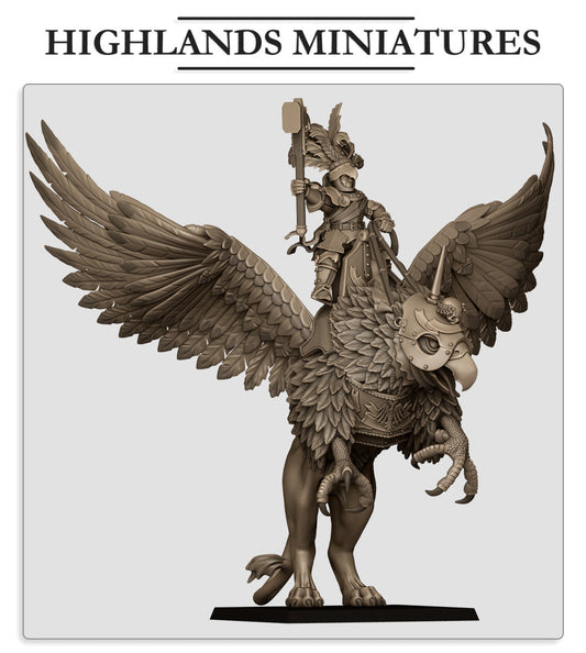 Sunland Emperor on Griffon | Highlands Miniatures 28/32mm Fantasy Wargaming Miniatures Role Playing Miniatures