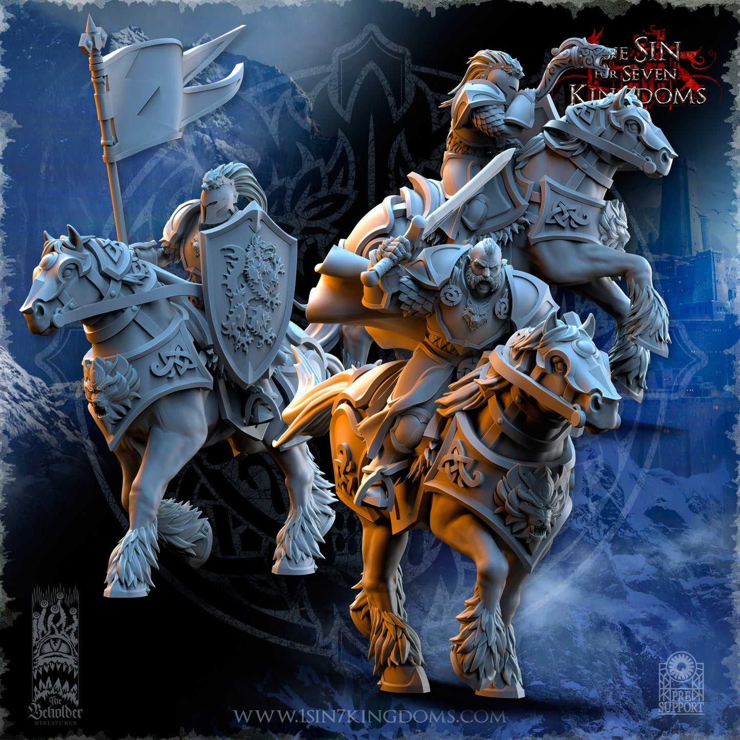 Stormwolves Stormknights Cavalry | The Beholder Miniatures 28/32mm Fantasy Wargaming Miniatures