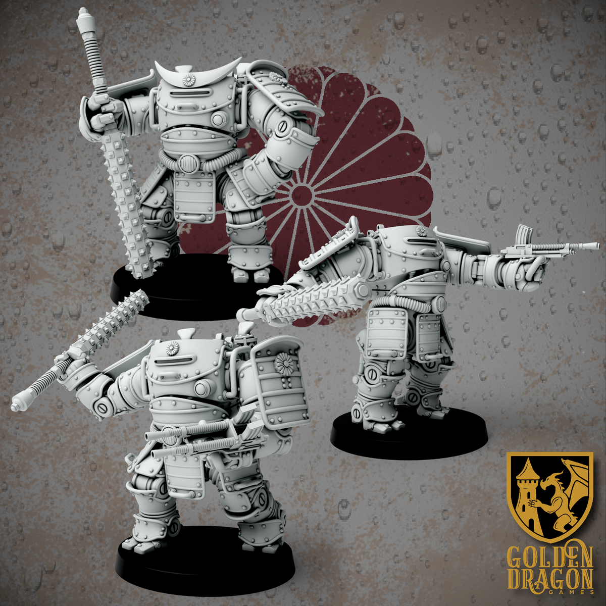 Empire of Japan Shugo Yoroi Warsuits | Golden Dragon Games Weird WW2 Role Playing Miniatures