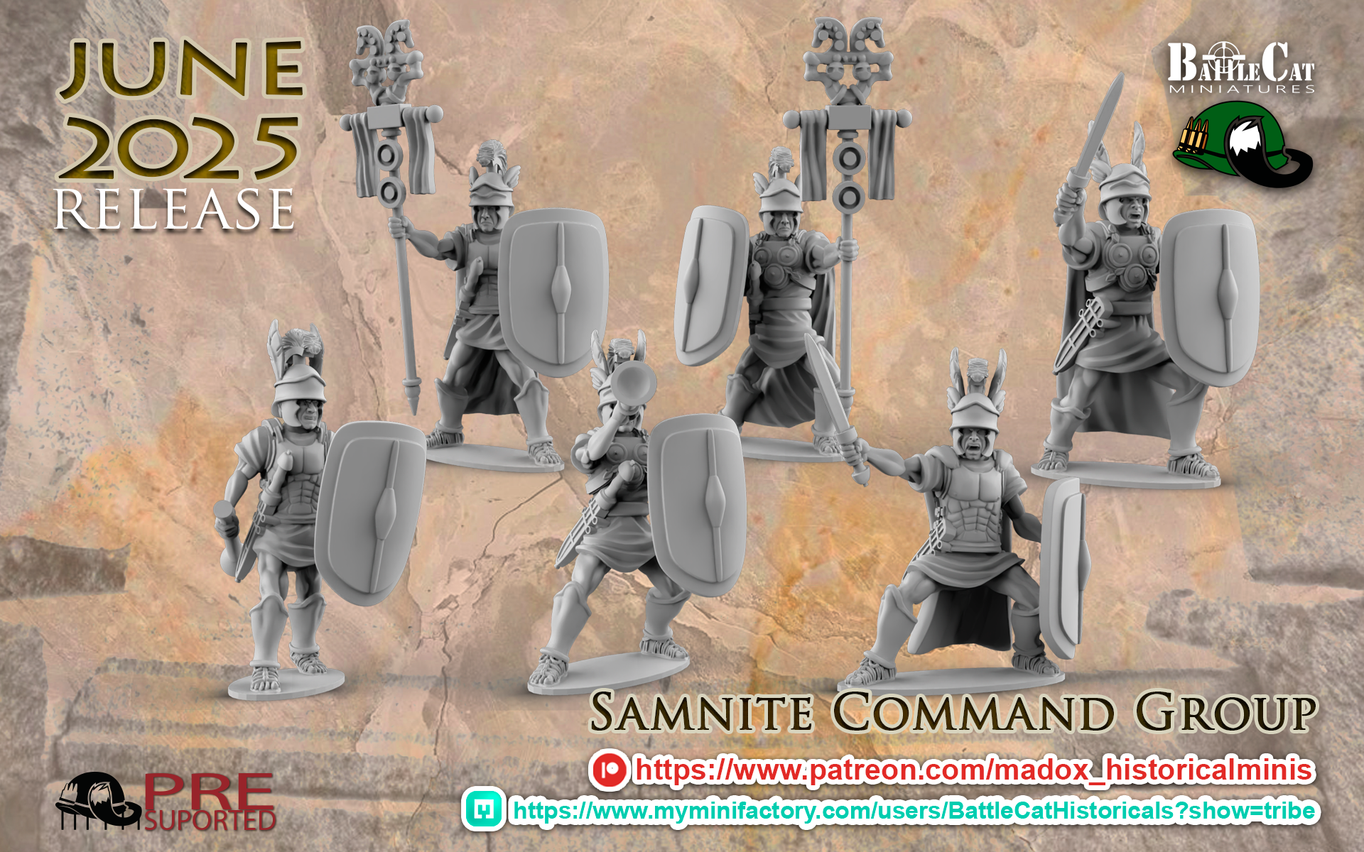 Samnite Command Group | Battlecat 28mm Historical Wargaming Miniatures Role Playing Miniatures