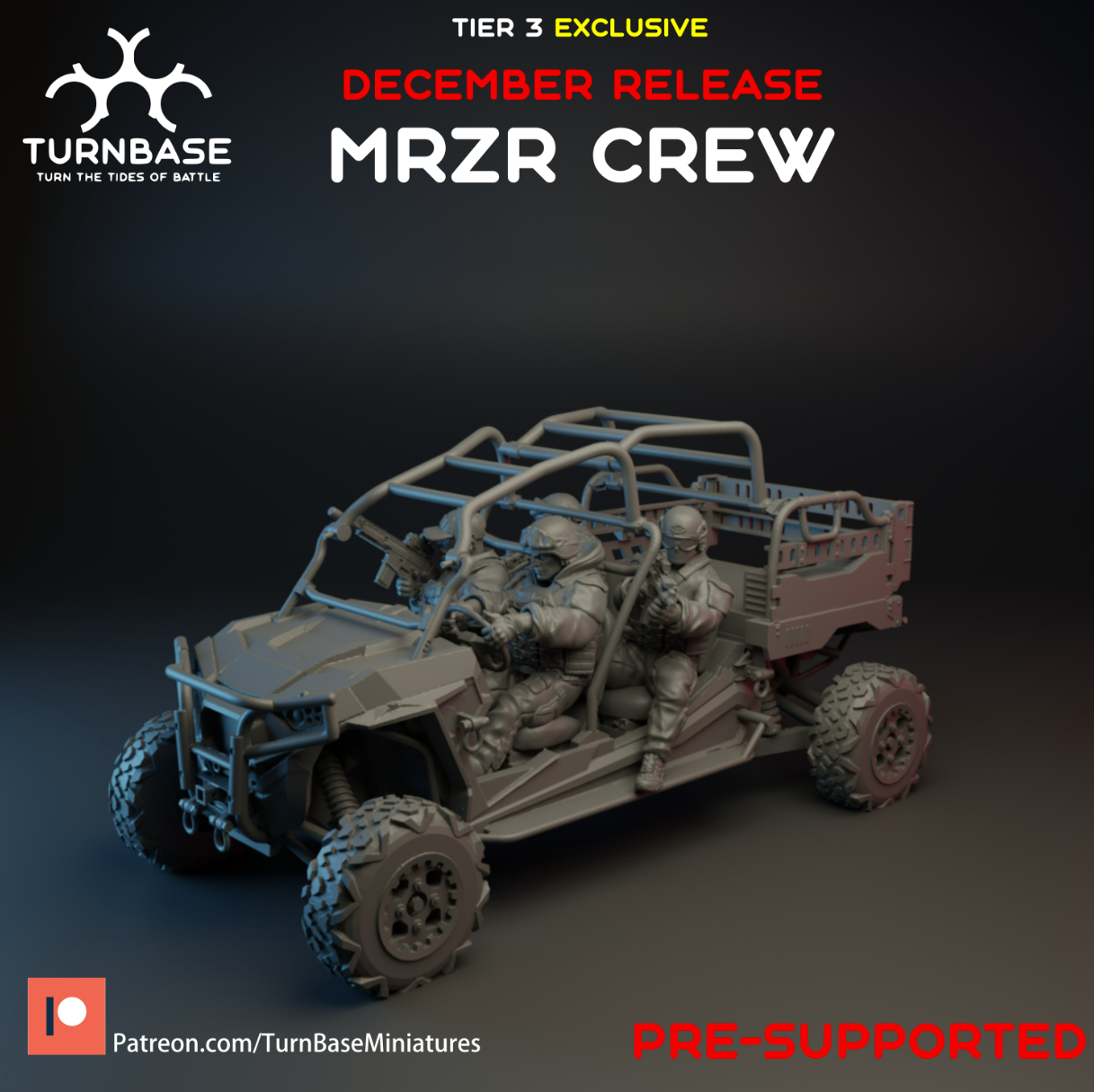 MRZR Military Tactical Vehicle | Turnbase Modern Military Wargaming Miniatures 4 Seater Role Playing Miniatures