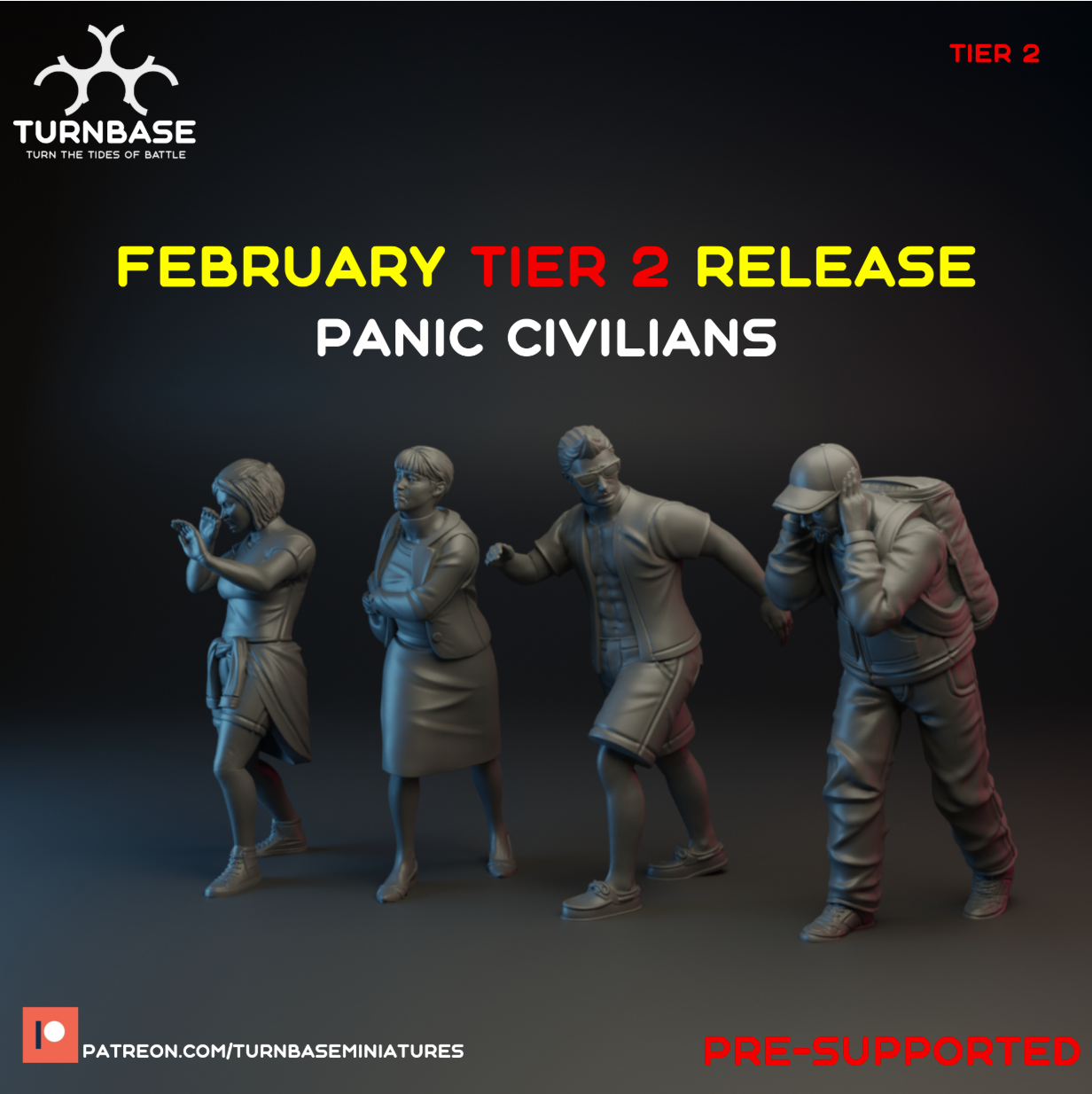 Panicked Civilians | Turnbase Modern Military Wargaming Miniatures Role Playing Miniatures