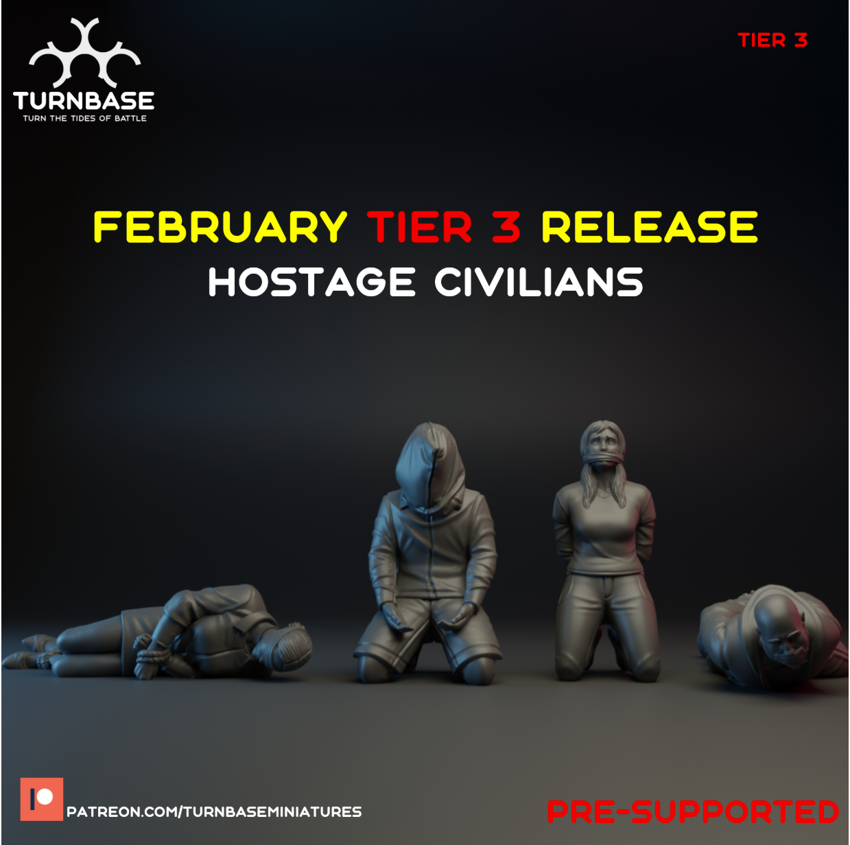 Civilian Hostages | Turnbase Modern Military Wargaming Miniatures Role Playing Miniatures
