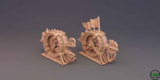 Ratmen Death Wheels | Greenskin Miniatures 10mm Fantasy Wargaming Miniatures Role Playing Miniatures