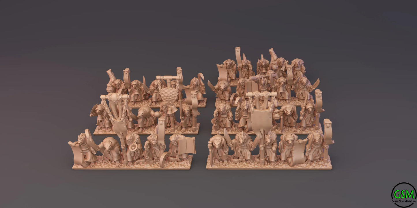 Ratmen Plague Monks | Greenskin Miniatures 10mm Fantasy Wargaming Miniatures Role Playing Miniatures
