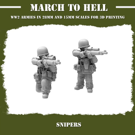 WW2 UNITES STATES MARINES (USM) FLAME SNIPER TEAM | 3DBreed 15mm Wargaming Miniatures
