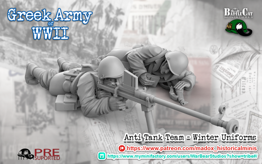 WW2 Greek Greatcoat AT Teams | Battlecat 28mm Historical Wargaming Miniatures Role Playing Miniatures