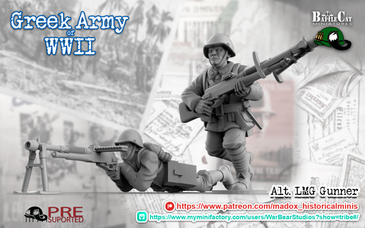 WW2 Greek LMG Teams | Battlecat 28mm Historical Wargaming Miniatures Role Playing Miniatures