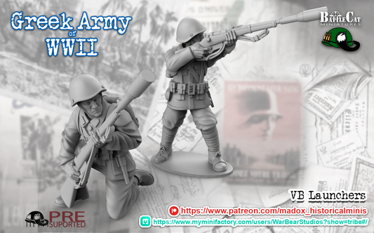 WW2 Greek VB Launchers | Battlecat 28mm Historical Wargaming Miniatures Role Playing Miniatures