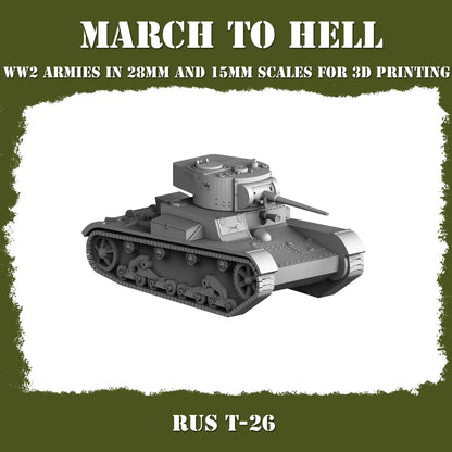WW2 RED ARMY T26 | 3DBreed 15mm Wargaming Miniatures