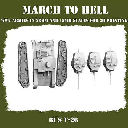 WW2 RED ARMY T26 | 3DBreed 15mm Wargaming Miniatures