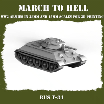 WW2 RED ARMY T34 | 3DBreed 15mm Wargaming Miniatures