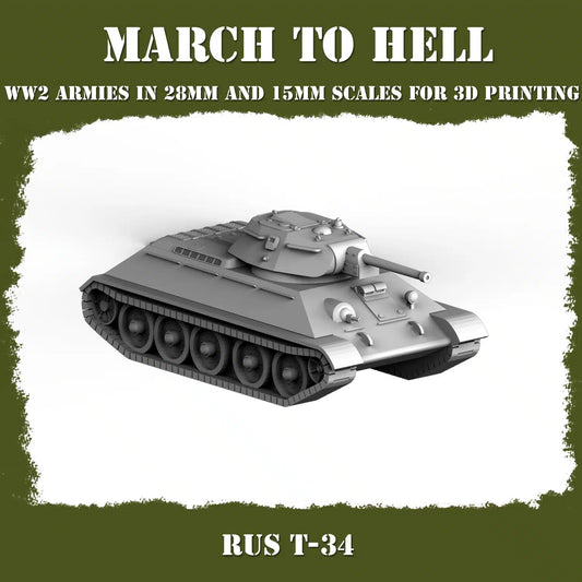 WW2 RED ARMY T34 | 3DBreed 15mm Wargaming Miniatures