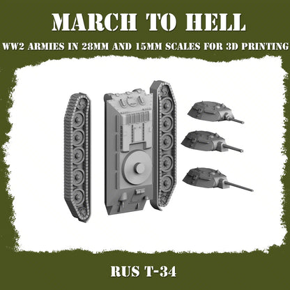 WW2 RED ARMY T34 | 3DBreed 15mm Wargaming Miniatures
