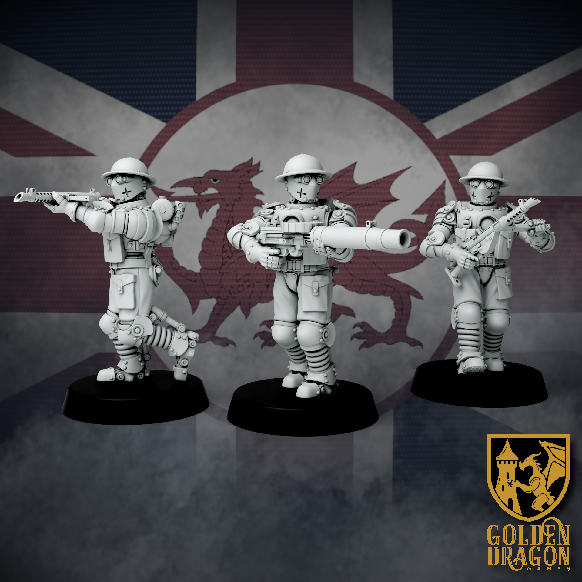 British Empire Automaton Infantry | Golden Dragon Games Weird WW2 Role Playing Miniatures