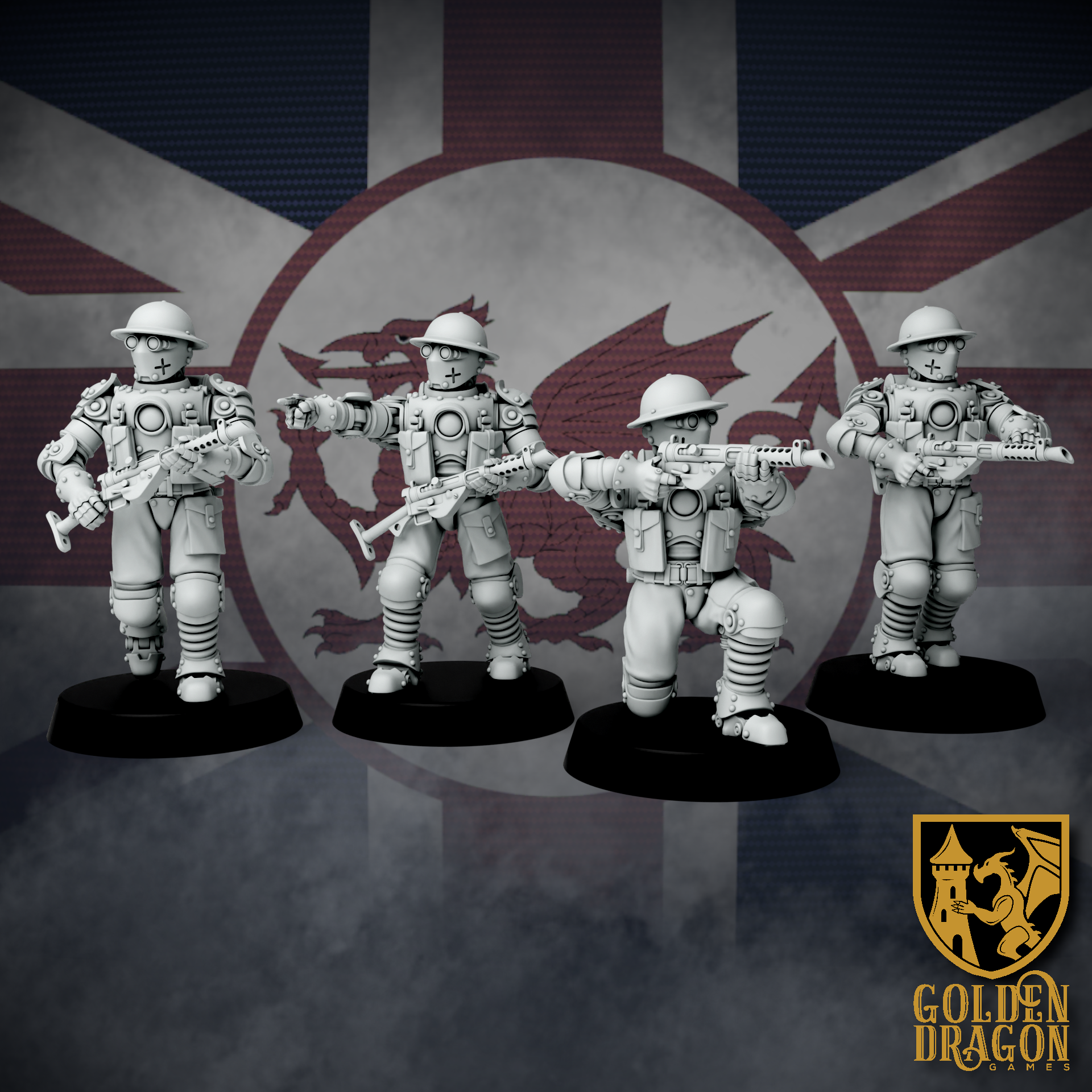 British Empire Automaton Infantry | Golden Dragon Games Weird WW2 Role Playing Miniatures