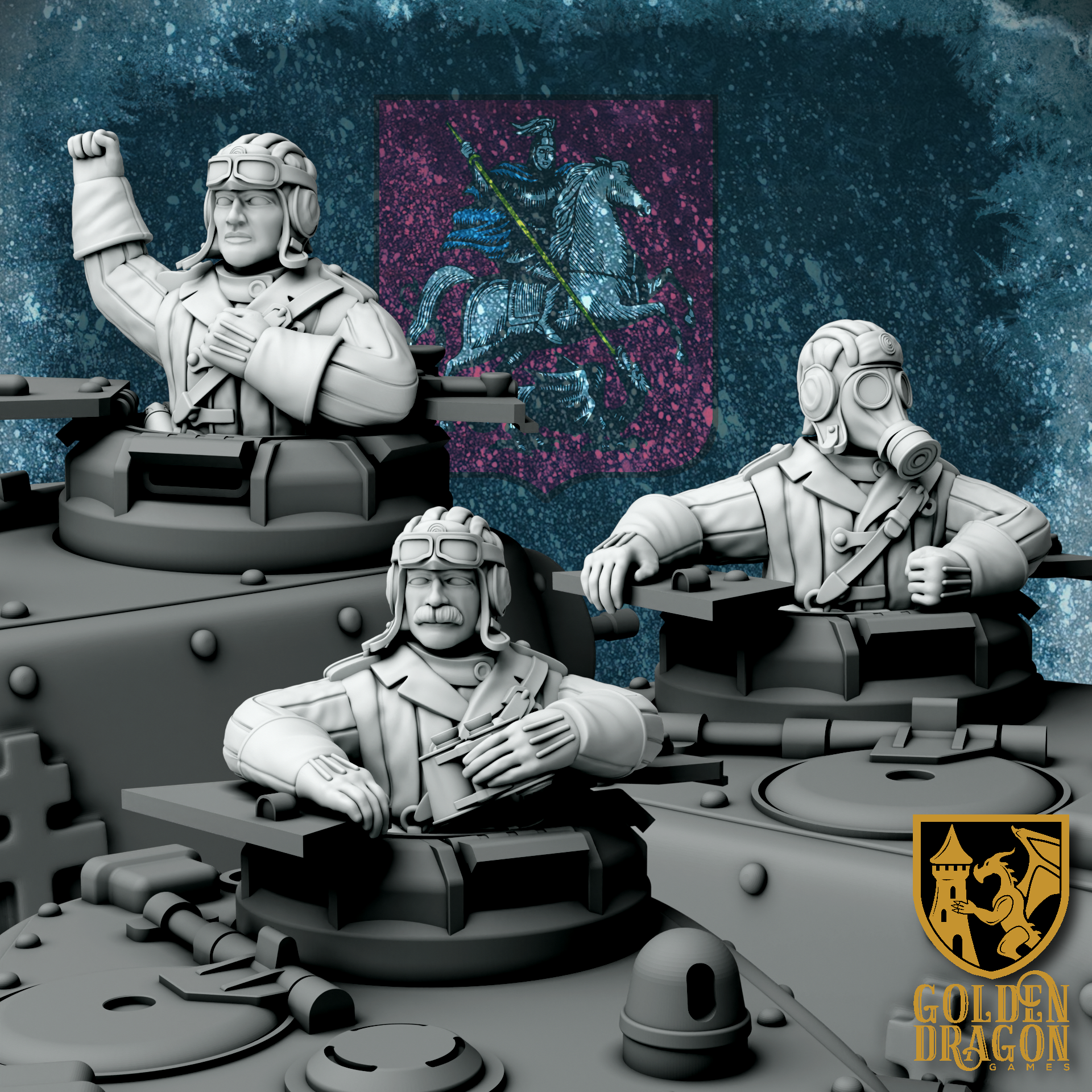 Russian Empire Officers Build Kit | Golden Dragon Games Weird WW2 Role Playing Miniatures