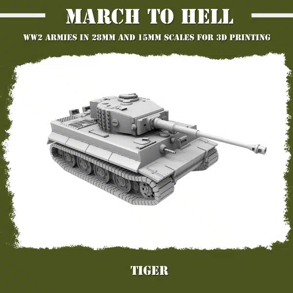 WW2 GERMAN ARMY (WEHRMACHT) TIGER I TANK | 3DBreed 15mm Wargaming Miniatures