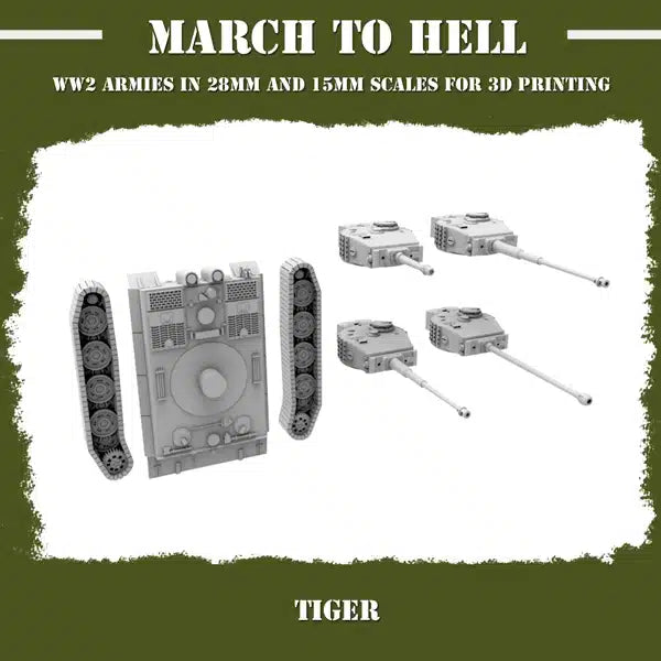 WW2 GERMAN ARMY (WEHRMACHT) TIGER I TANK | 3DBreed 15mm Wargaming Miniatures
